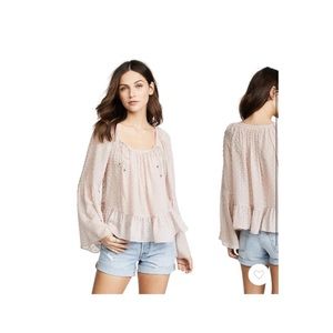 Ulla Johnson Simone blouse top-blush color